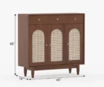 Laurel Solid Wood Acacia Cane Cabinet and Sideboard - Image 6