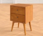 Lucia Solid Sheesham Wood Bedside Table With Two Drawer Storage - Image 5
