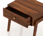 Lyon Solid Sheesham Wood Bedside Table With One Drawer - Image 3