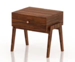 Lyon Solid Sheesham Wood Bedside Table With One Drawer - Image 6