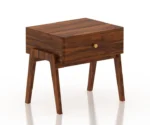 Lyon Solid Sheesham Wood Bedside Table With One Drawer - Image 7