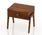 Lyon Solid Sheesham Wood Bedside Table With One Drawer - Image 8