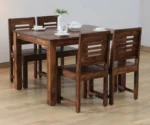 Marin Sheesham Wood 4 Seater Dining Set in Scratch Resistant Provincial Teak Finish