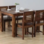 Marin Sheesham Wood 4 Seater Dining Set in Scratch Resistant Provincial Teak Finish