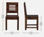 Marin Sheesham Wood 4 Seater Dining Set in Scratch Resistant Provincial Teak Finish - Image 12