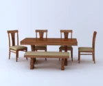 Maron Solid Sheesham Wood 6 Seater Dining Table Set - Image 4