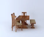 Maron Solid Sheesham Wood 6 Seater Dining Table Set - Image 5