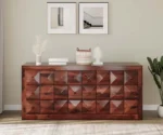 Laurel Solid Wood Acacia Cane Cabinet and Sideboard - Image 2