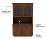 Nivrit  Wood Arch Glass Kitchen Cabinet - Image 4