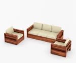 Peter 3+1+1 Wooden Sofa Set - Image 4