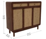 Premium Solid Wood Shoe Cabinet With Cane Detailing - Image 6