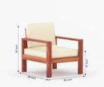 Romy 3+1+1 Wooden Sofa Set - Image 5