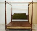 Samrat Sheesham Wood and Cane Upholstered Poster Bed Without Storage - Image 4