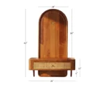 Shoonya Sheesham Wood Home Temple with Brass Detailing and Cane Accents - Image 3