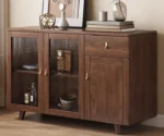 Sideboard with Single Drawer 2 Shelves Glazed Door