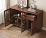 Sideboard with Single Drawer 2 Shelves Glazed Door - Image 2