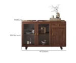Sideboard with Single Drawer 2 Shelves Glazed Door - Image 6
