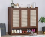 Simon Acacia Wood Cane Shoe Rack