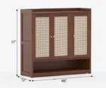 Simon Acacia Wood Cane Shoe Rack - Image 3