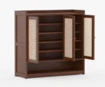 Simon Acacia Wood Cane Shoe Rack - Image 4
