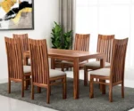 6 Seater Dinning Table with 6 Cushioned Chairs for Home