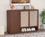 Starc Acacia Wood Cane Shoe Rack
