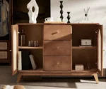 Style Medium Brown Wood Server with Cabinets and Drawers - Image 10