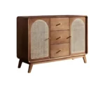 Style Medium Brown Wood Server with Cabinets and Drawers - Image 3