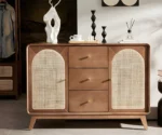 Style Medium Brown Wood Server with Cabinets and Drawers - Image 9