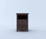 Swift Solid Sheesham Wood Bedside Table With Two Drawer Storage - Image 2