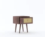 Syrus Solid Sheesham Wood One Drawer Bedside Cane - Image 3
