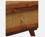 Syrus Solid Sheesham Wood Two Drawer Bedside Cane - Image 6