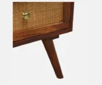 Syrus Solid Sheesham Wood Two Drawer Bedside Cane - Image 11