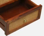 Syrus Solid Sheesham Wood Two Drawer Bedside Cane - Image 9
