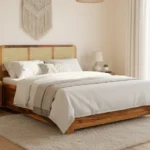 Tamara Real Teak Solid Wood Hydraulic Bed