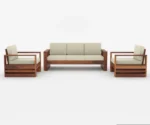 Victor 3+1+1 Wooden Sofa Set - Image 3