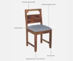 Vosges Sheesham Wood 4 Seater Dining Set In Provincial Teak Finish - Image 8