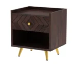 Wave Solid Sheesham Wood Bedside With Storage - Image 8
