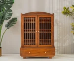 Yaj Sheesham Wood Home Temple With Panelled Slatted Doors & Large Drawer Storage - Image 5